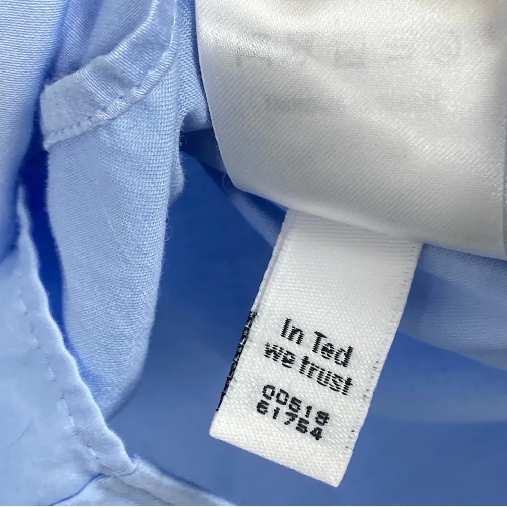Ted Baker London Shirt Men’s Button Dow Blue  Cotton Long Sleeve Size 5 Office - Picture 9 of 16